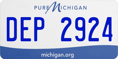 MI license plate DEP2924