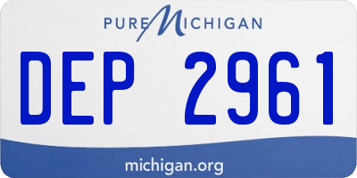MI license plate DEP2961