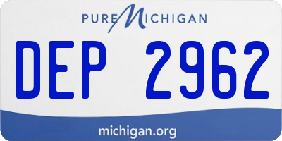 MI license plate DEP2962