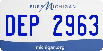 MI license plate DEP2963