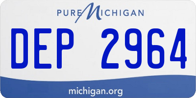 MI license plate DEP2964