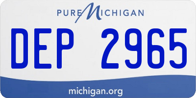 MI license plate DEP2965