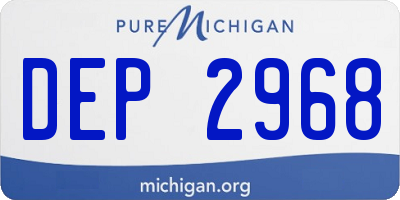 MI license plate DEP2968