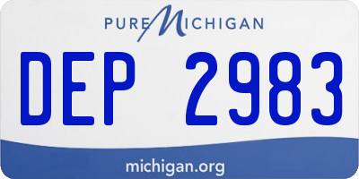 MI license plate DEP2983