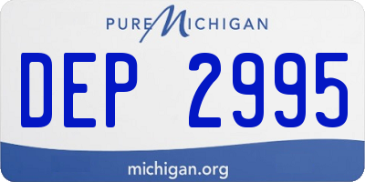 MI license plate DEP2995