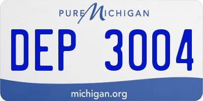 MI license plate DEP3004