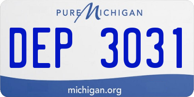 MI license plate DEP3031