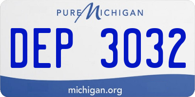 MI license plate DEP3032