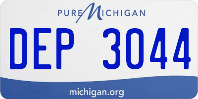 MI license plate DEP3044