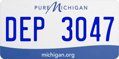 MI license plate DEP3047