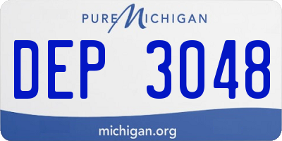 MI license plate DEP3048