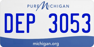 MI license plate DEP3053