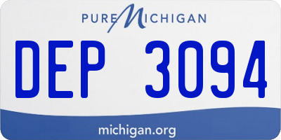 MI license plate DEP3094