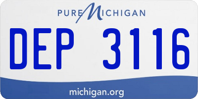 MI license plate DEP3116