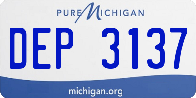 MI license plate DEP3137