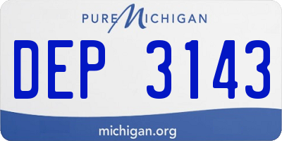 MI license plate DEP3143