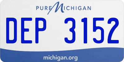 MI license plate DEP3152