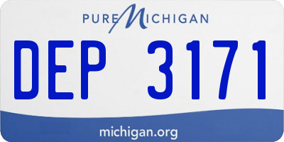 MI license plate DEP3171