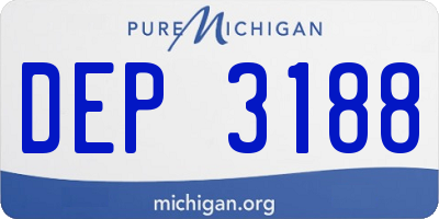 MI license plate DEP3188