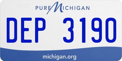 MI license plate DEP3190