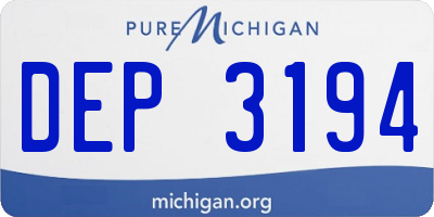MI license plate DEP3194