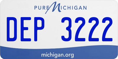 MI license plate DEP3222