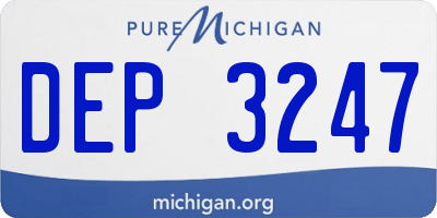 MI license plate DEP3247