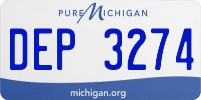 MI license plate DEP3274