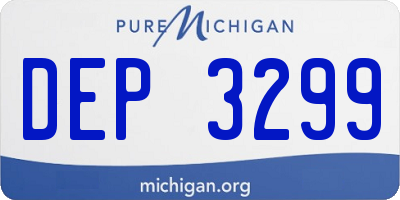 MI license plate DEP3299