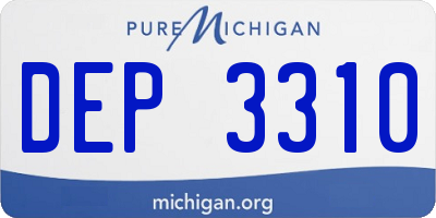 MI license plate DEP3310