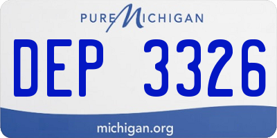 MI license plate DEP3326