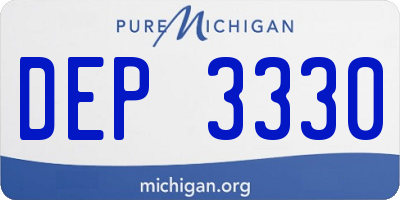 MI license plate DEP3330