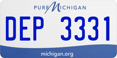 MI license plate DEP3331