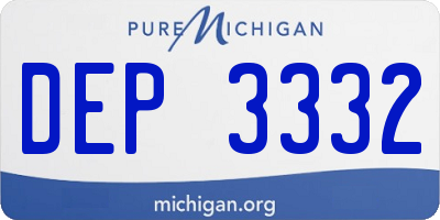 MI license plate DEP3332