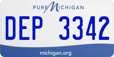 MI license plate DEP3342