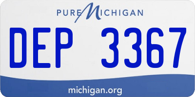 MI license plate DEP3367