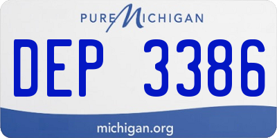 MI license plate DEP3386