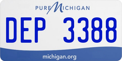 MI license plate DEP3388