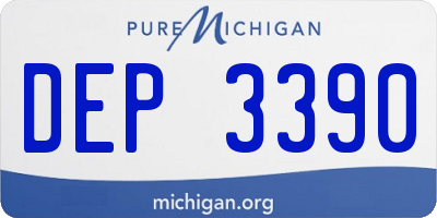 MI license plate DEP3390