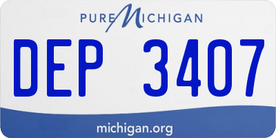 MI license plate DEP3407