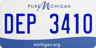 MI license plate DEP3410