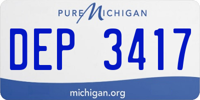 MI license plate DEP3417