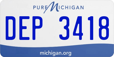 MI license plate DEP3418