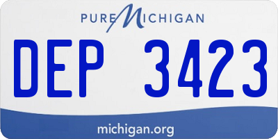 MI license plate DEP3423
