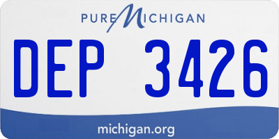 MI license plate DEP3426