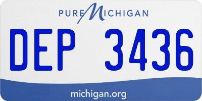 MI license plate DEP3436