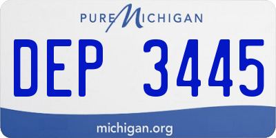 MI license plate DEP3445
