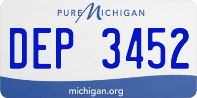 MI license plate DEP3452