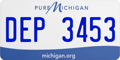 MI license plate DEP3453
