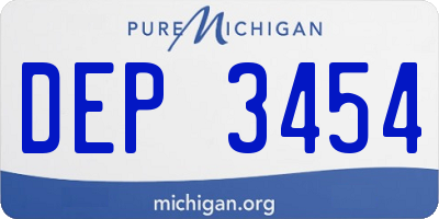 MI license plate DEP3454